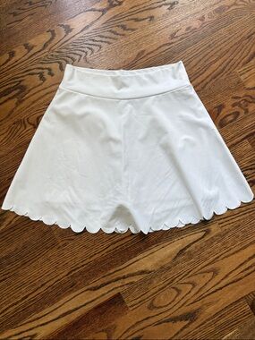 J. Crew Factory White Scalloped Hem Athletic Skort